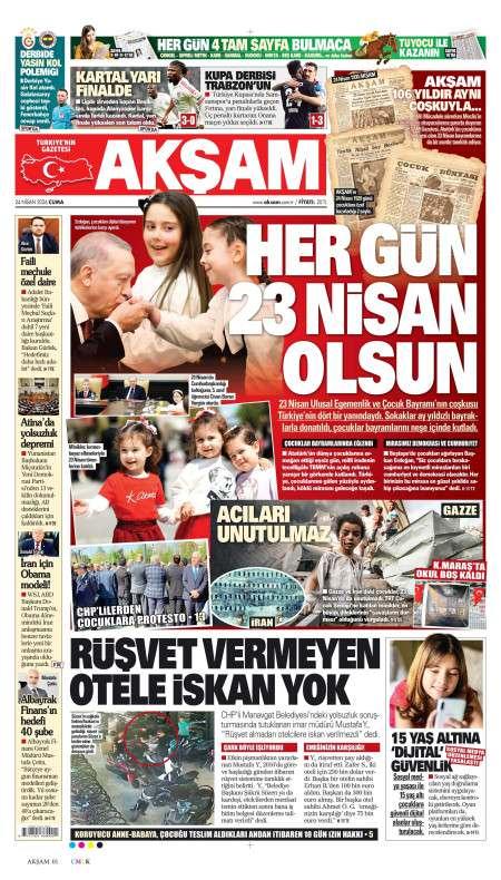 24 Nisan 2026 Akşam Gazetesi Manşetleri