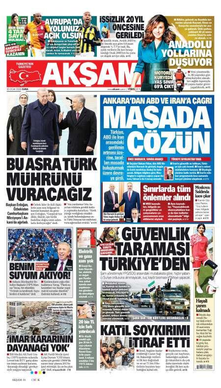 30 Ocak 2026 Akşam Gazetesi Manşetleri