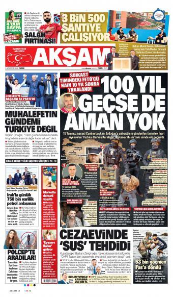 02 Ağustos 2026 Akşam Gazetesi Manşetleri