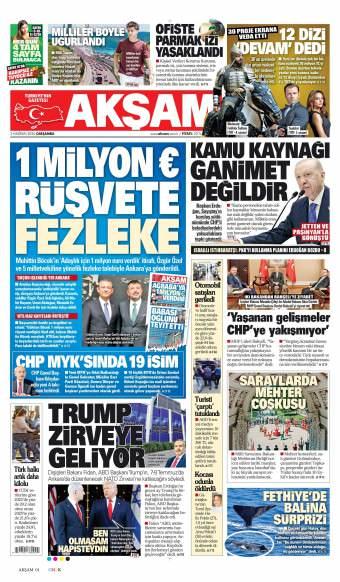 03 Haziran 2026 Akşam Gazetesi Manşetleri