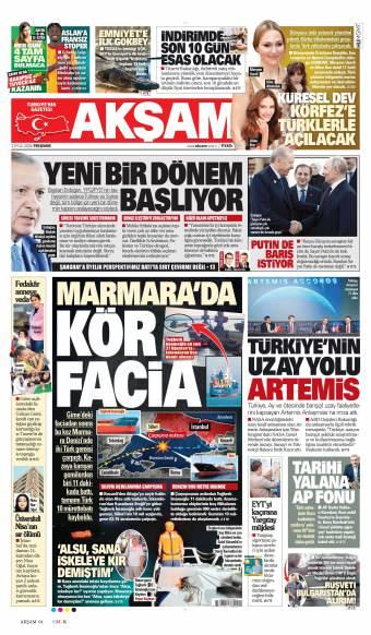 03 Eylül 2026 Akşam Gazetesi Manşetleri