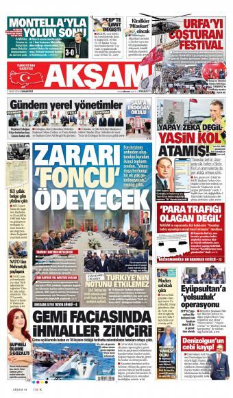 04 Ekim 2026 Akşam Gazetesi Manşetleri