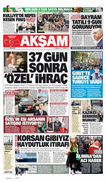 04 Mayıs 2026 Akşam Gazetesi Manşetleri