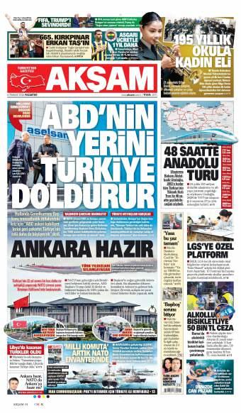 06 Temmuz 2026 Akşam Gazetesi Manşetleri
