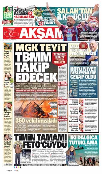 06 Ağustos 2026 Akşam Gazetesi Manşetleri