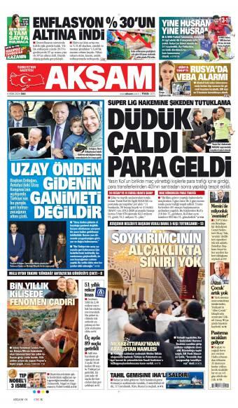 07 Ekim 2026 Akşam Gazetesi Manşetleri
