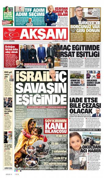08 Ekim 2026 Akşam Gazetesi Manşetleri