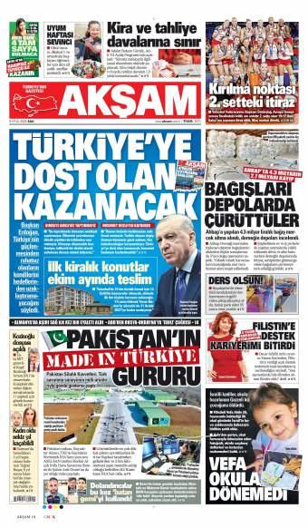08 Eylül 2026 Akşam Gazetesi Manşetleri