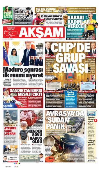 09 Haziran 2026 Akşam Gazetesi Manşetleri