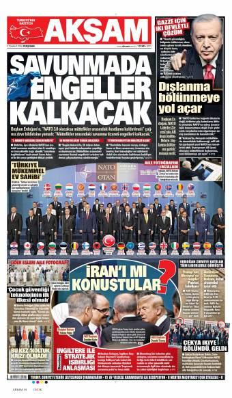 09 Temmuz 2026 Akşam Gazetesi Manşetleri