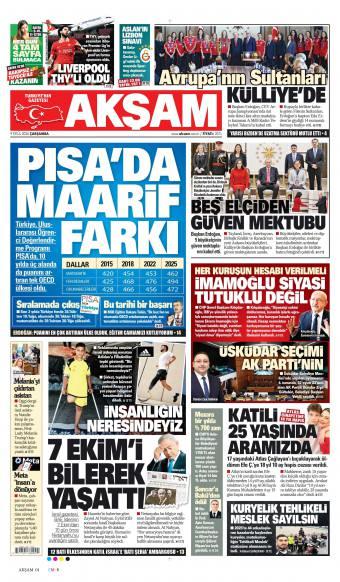 09 Eylül 2026 Akşam Gazetesi Manşetleri