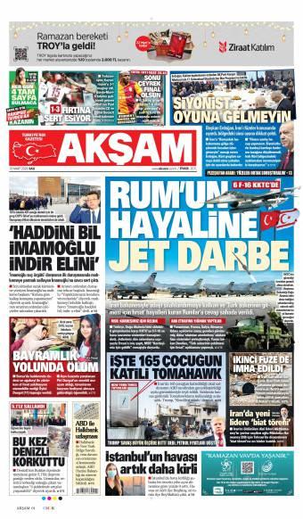 10 Mart 2026 Akşam Gazetesi Manşetleri