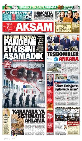 10 Temmuz 2026 Akşam Gazetesi Manşetleri