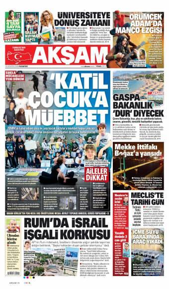 10 Ağustos 2026 Akşam Gazetesi Manşetleri