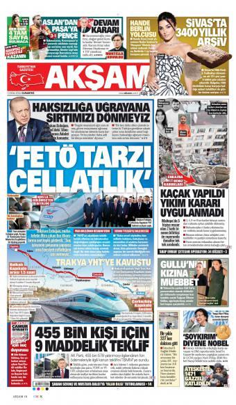 11 Ekim 2026 Akşam Gazetesi Manşetleri