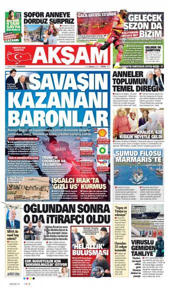 11 Mayıs 2026 Akşam Gazetesi Manşetleri