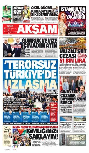 11 Ağustos 2026 Akşam Gazetesi Manşetleri