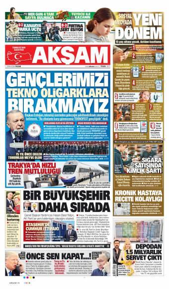 12 Ekim 2026 Akşam Gazetesi Manşetleri