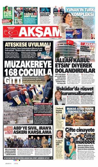 12 Nisan 2026 Akşam Gazetesi Manşetleri