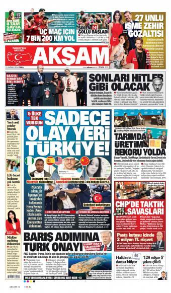 12 Haziran 2026 Akşam Gazetesi Manşetleri