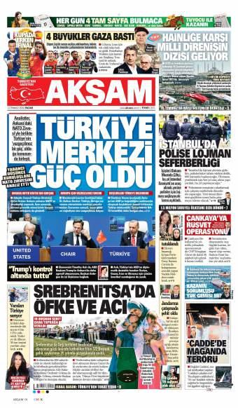 12 Temmuz 2026 Akşam Gazetesi Manşetleri