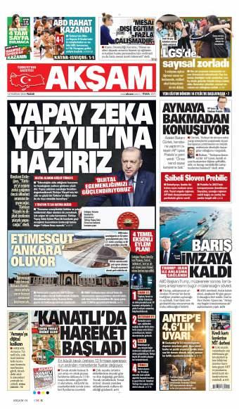 14 Haziran 2026 Akşam Gazetesi Manşetleri