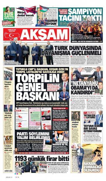 16 Mayıs 2026 Akşam Gazetesi Manşetleri