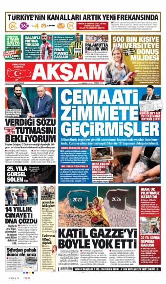 16 Ağustos 2026 Akşam Gazetesi Manşetleri