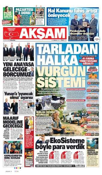 16 Eylül 2026 Akşam Gazetesi Manşetleri