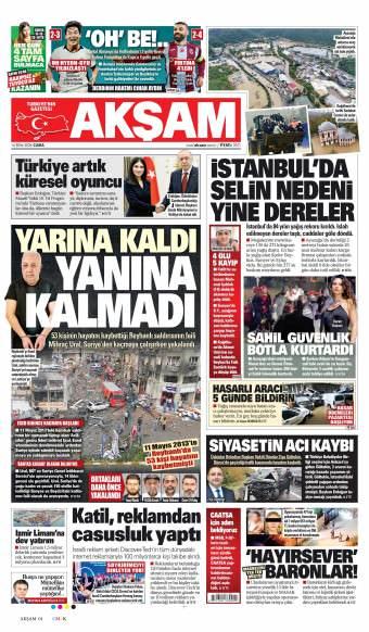 16 Ekim 2026 Akşam Gazetesi Manşetleri