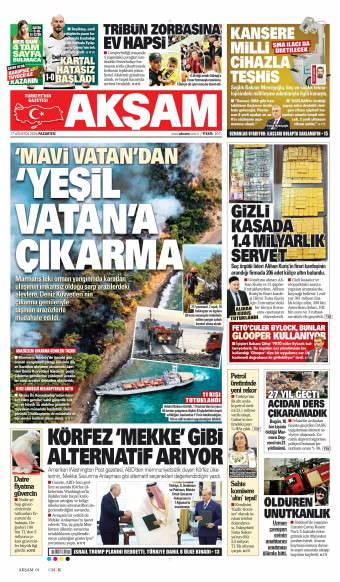 17 Ağustos 2026 Akşam Gazetesi Manşetleri