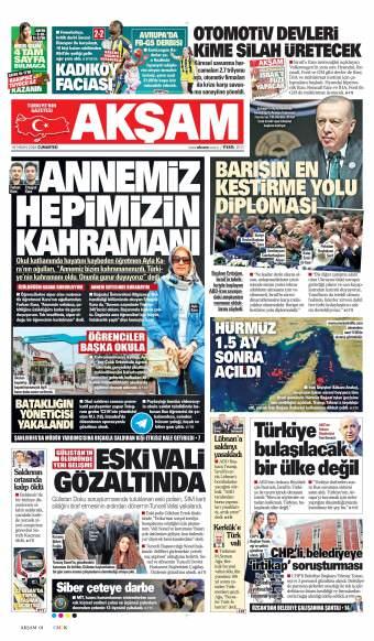 19 Nisan 2026 Akşam Gazetesi Manşetleri