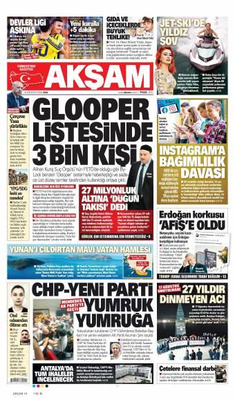18 Ağustos 2026 Akşam Gazetesi Manşetleri