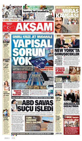 18 Eylül 2026 Akşam Gazetesi Manşetleri