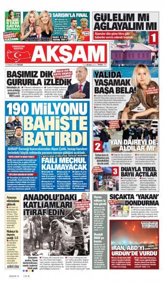 20 Temmuz 2026 Akşam Gazetesi Manşetleri