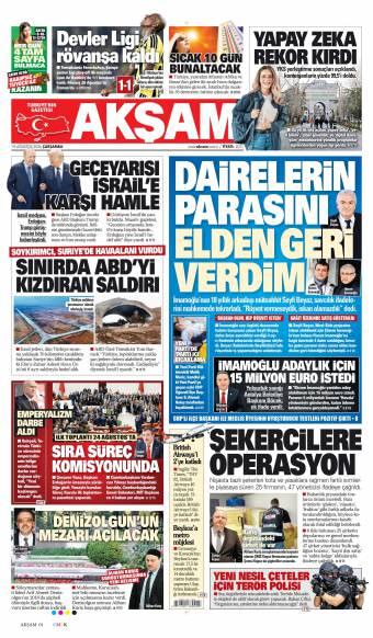 19 Ağustos 2026 Akşam Gazetesi Manşetleri