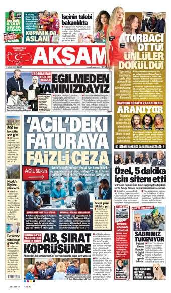 19 Aralık 2025 Akşam Gazetesi Manşetleri