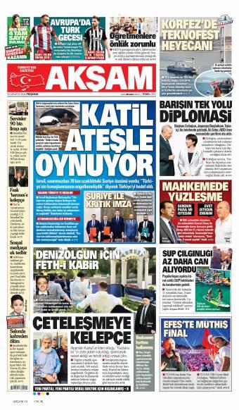 20 Ağustos 2026 Akşam Gazetesi Manşetleri