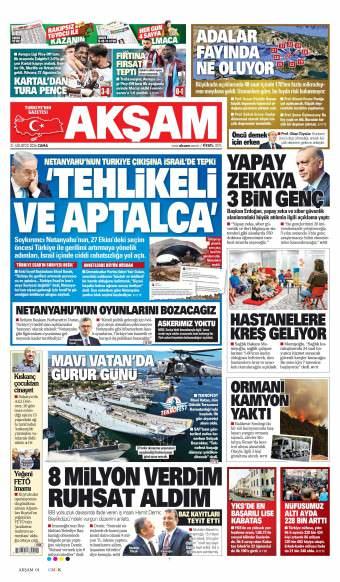 21 Ağustos 2026 Akşam Gazetesi Manşetleri