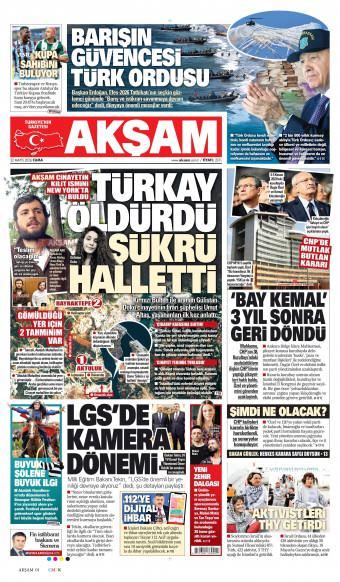 22 Mayıs 2026 Akşam Gazetesi Manşetleri