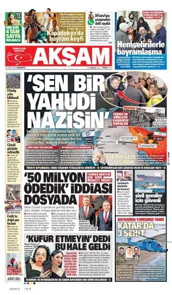 23 Mart 2026 Akşam Gazetesi Manşetleri