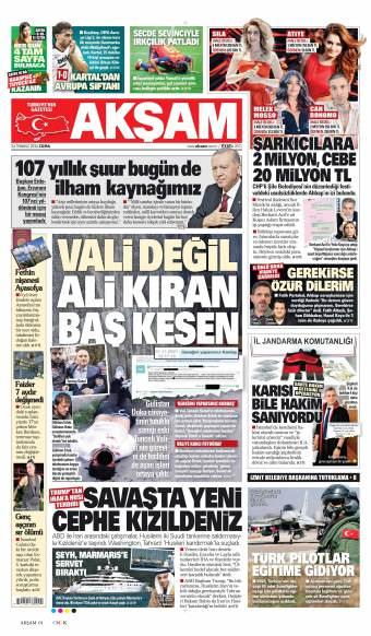 24 Temmuz 2026 Akşam Gazetesi Manşetleri