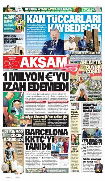 26 Ağustos 2026 Akşam Gazetesi Manşetleri