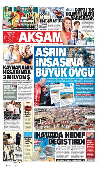 26 Ekim 2026 Akşam Gazetesi Manşetleri