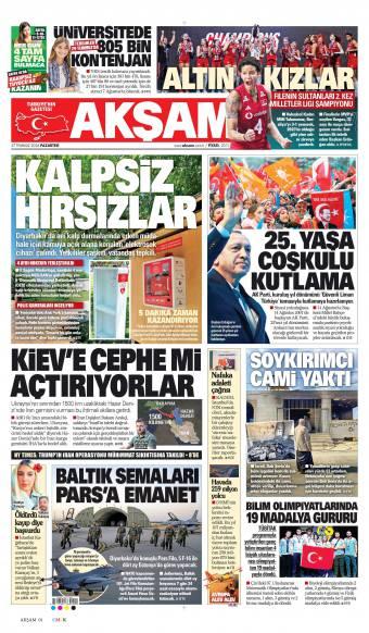 27 Temmuz 2026 Akşam Gazetesi Manşetleri