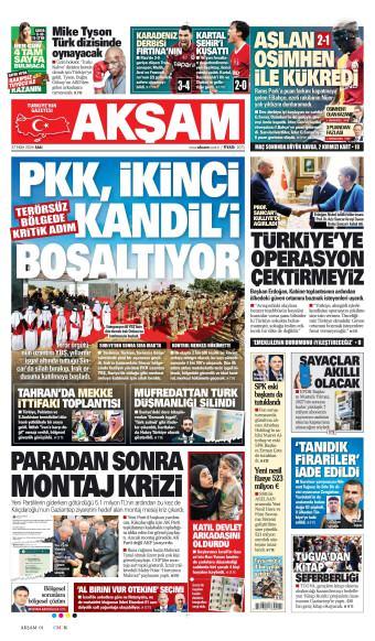 27 Ekim 2026 Akşam Gazetesi Manşetleri