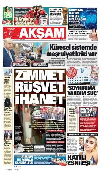 28 Mart 2026 Akşam Gazetesi Manşetleri