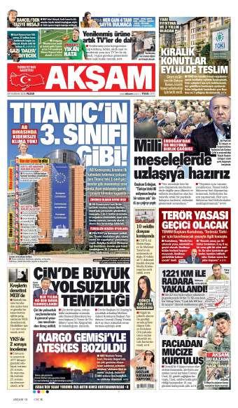 28 Haziran 2026 Akşam Gazetesi Manşetleri