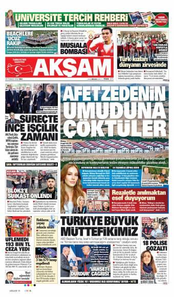 28 Temmuz 2026 Akşam Gazetesi Manşetleri