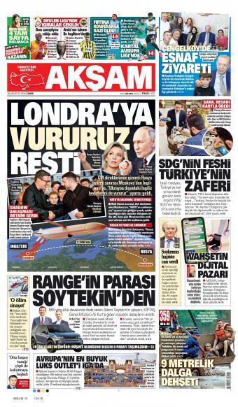 28 Ağustos 2026 Akşam Gazetesi Manşetleri